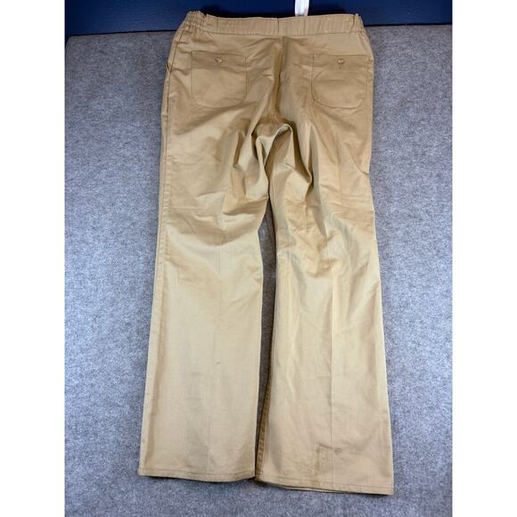 VINTAGE 70s Levis Action Jeans Khaki Pants Mens 42x30 Tan Straight 80s Workwear - Picture 2 of 6